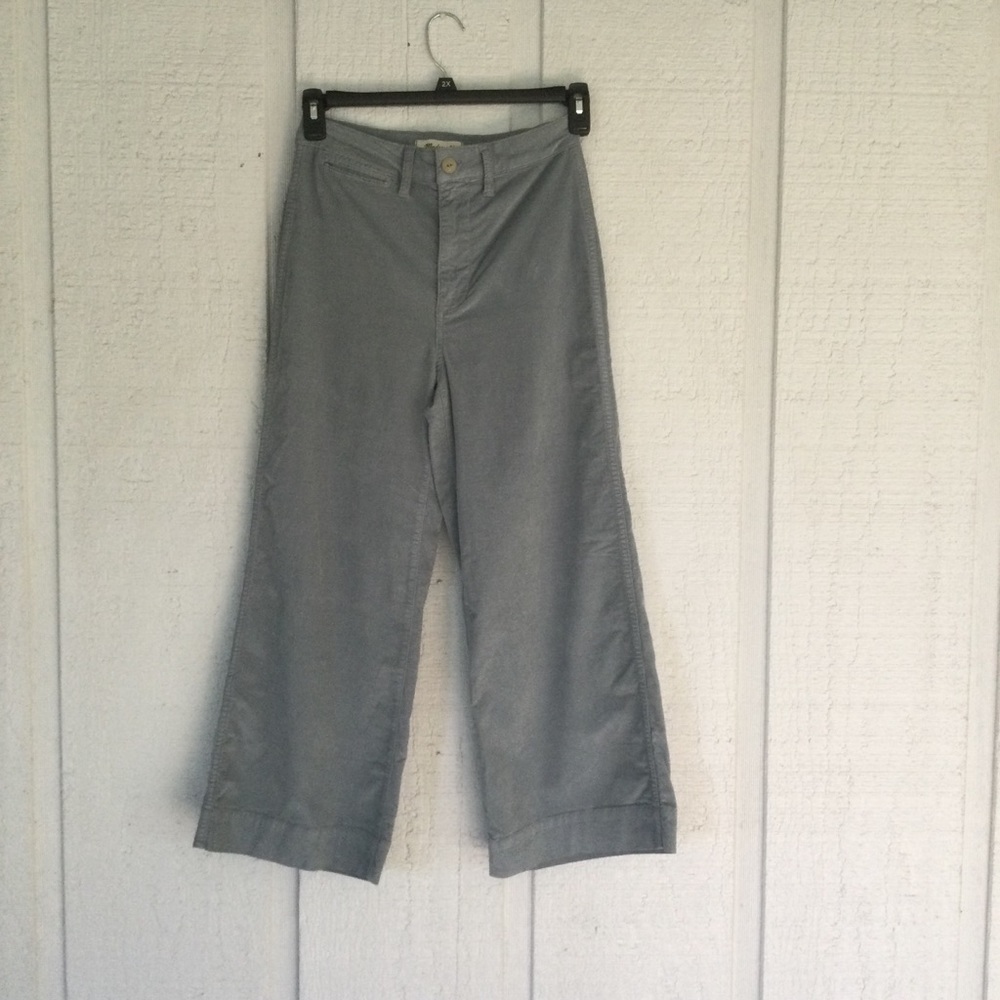 Madewell Emmett Wide-Leg Crop Pants in Velveteen Size 26 #TC1 - Picture 3 of 14